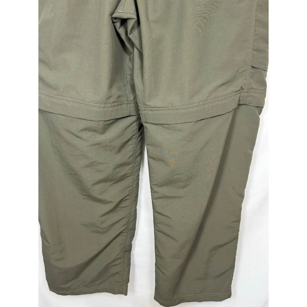 The North Face Peak II Convertible Cargo Hiking Pants Mens L Long Olive Green